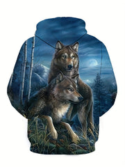 Wolves 3D Print Hoodie Men Graphic Hooded Pullover Autumn Winter