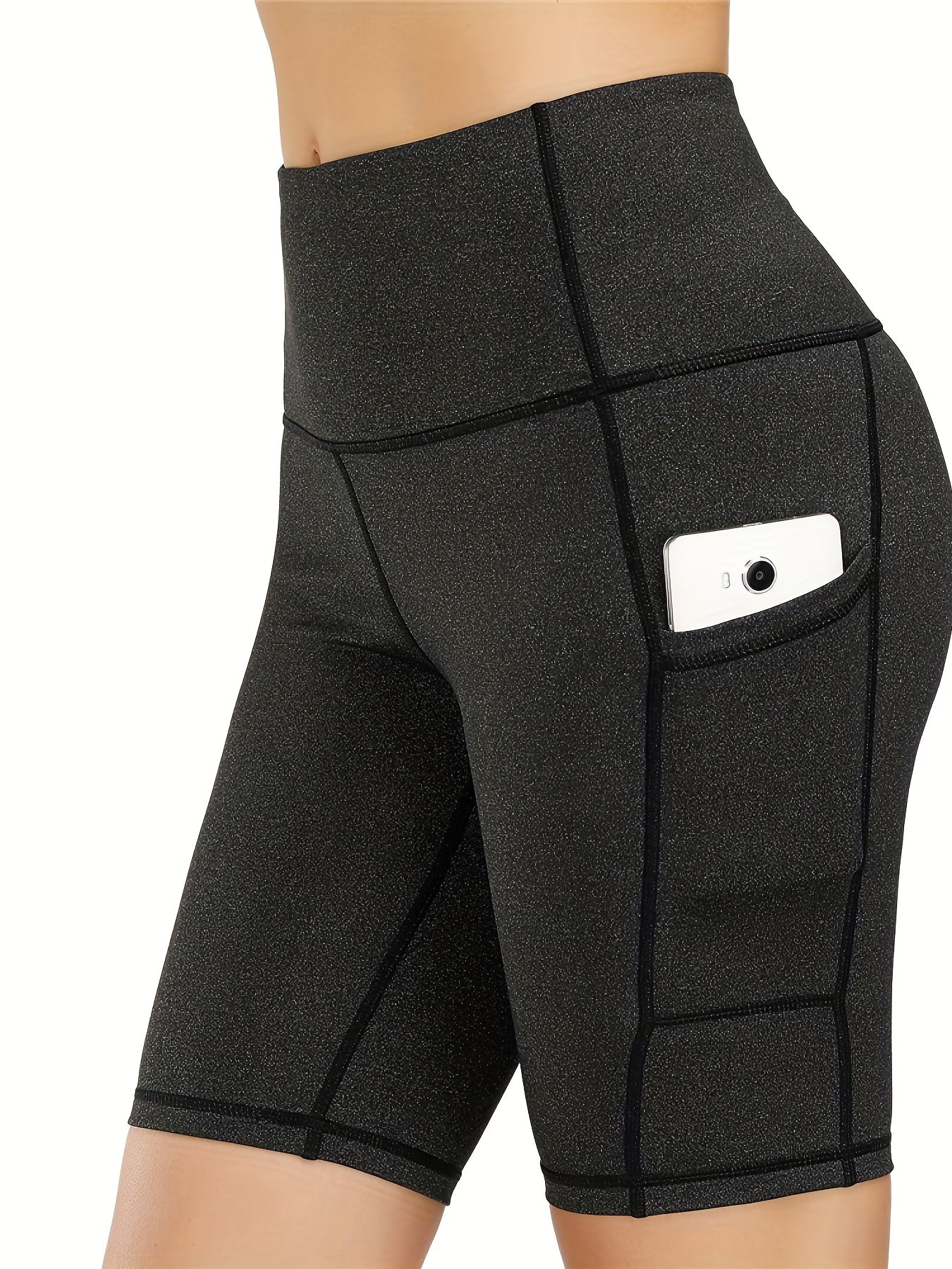 High Waist Yoga Sports Shorts With Pockets Activewear