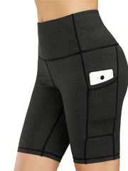 High Waist Yoga Sports Shorts With Pockets Activewear