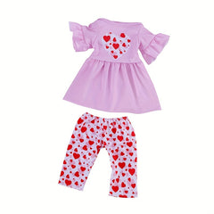 Cute Doll Outfit for 15-17 Inch Dolls - Heart Skirt & Pant Set