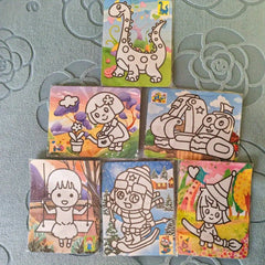 3pcs Cartoon Sand Painting Kit DIY Colored Paper Handicraft Craft Set