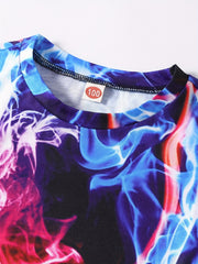 3D Printed Flame T Shirt for Boys - Summer Outfit
