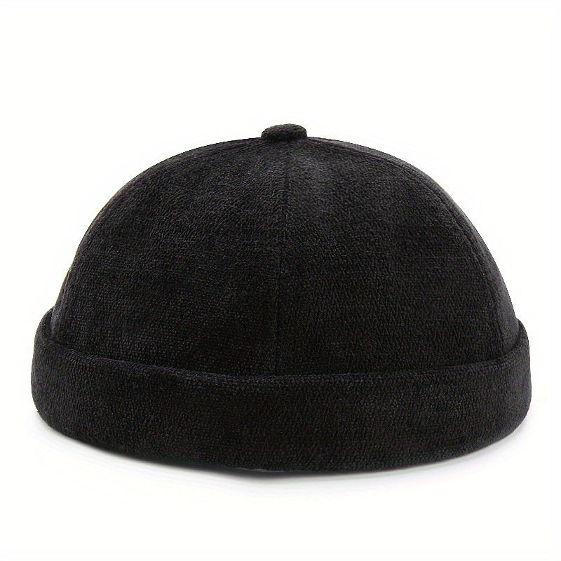 Label Patch Docker Cap Warm Skull Hat Solid Beanie Lightweight