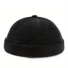 Label Patch Docker Cap Warm Skull Hat Solid Beanie Lightweight