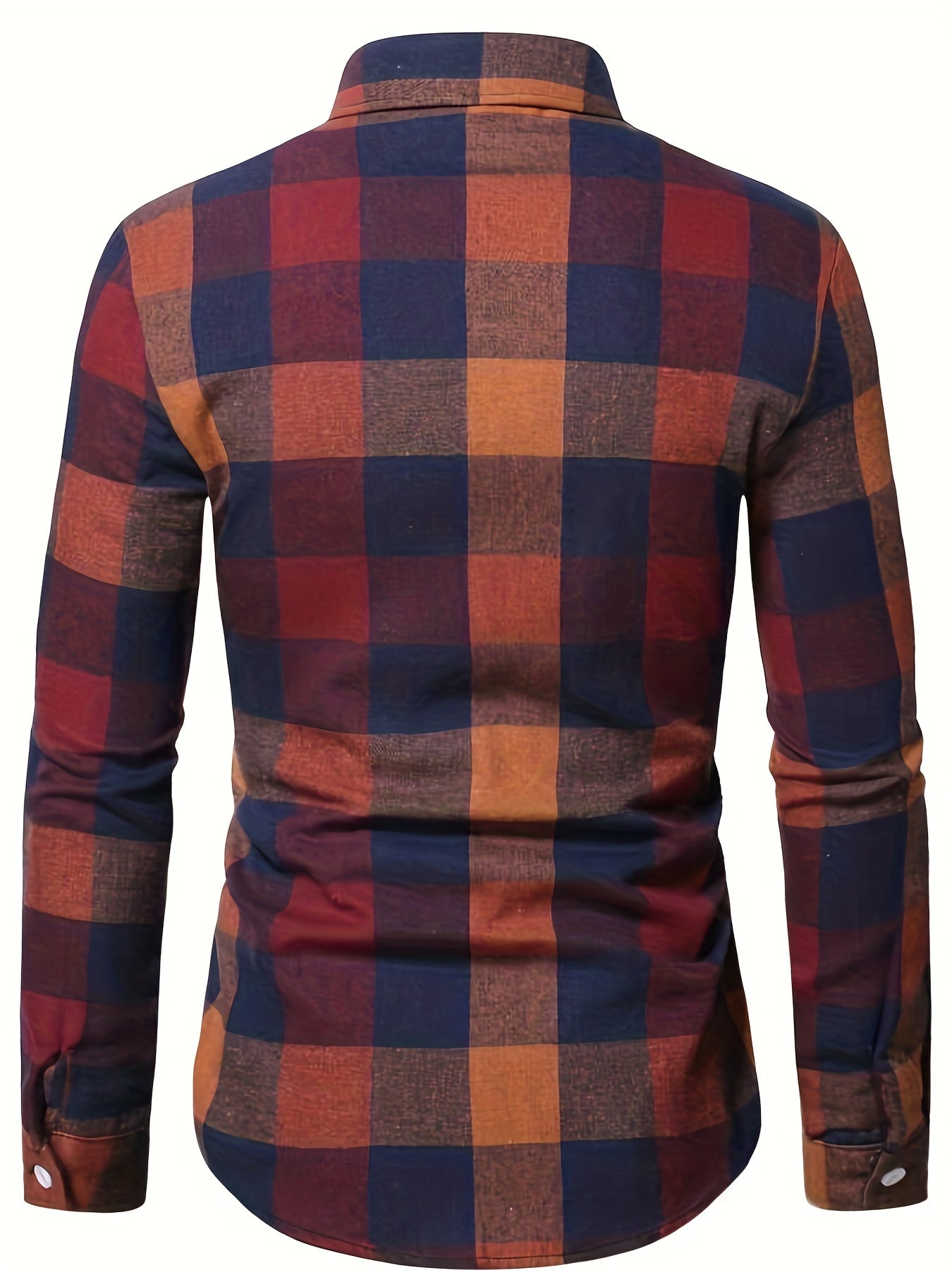 Plaid Print Men's Casual Long Sleeve Shirt
