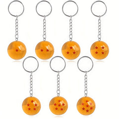 7pc Anime 7 Stars Crystal Balls Keychain Set for Car Hanging