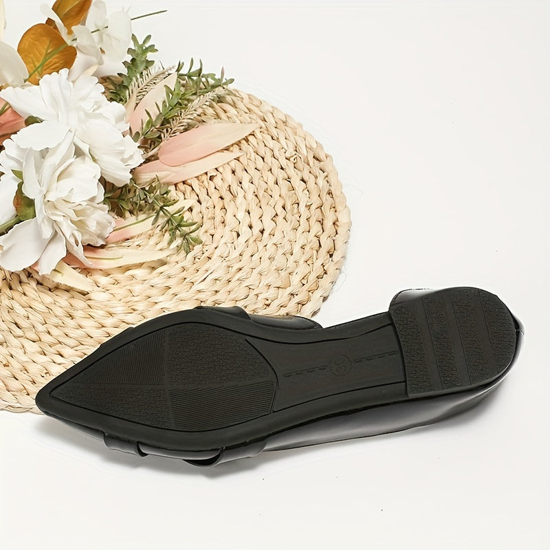 Women's Cut Out Patent Leather Ballet Flats Soft Sole