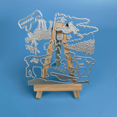 Deer Metal Cutting Dies And Clear Stamps Set DIY Scrapbooking Card Album