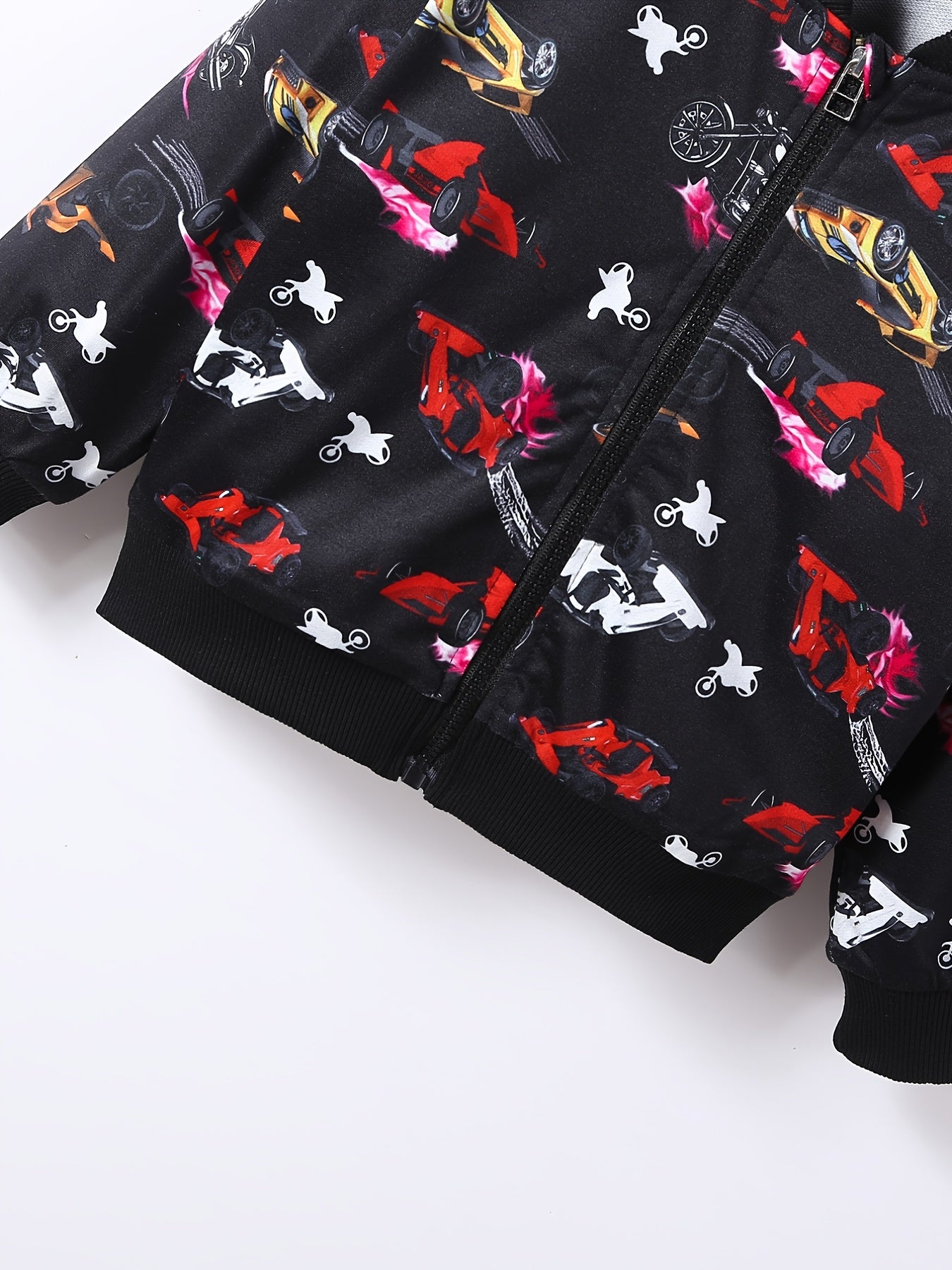 Boy's Anime Vehicle 2pcs Jacket and Sweatpants Set for Spring Fall