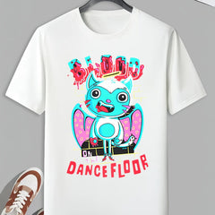 Men's Dance Floor Print T shirt Active Slightly Stretch Breathable Tee