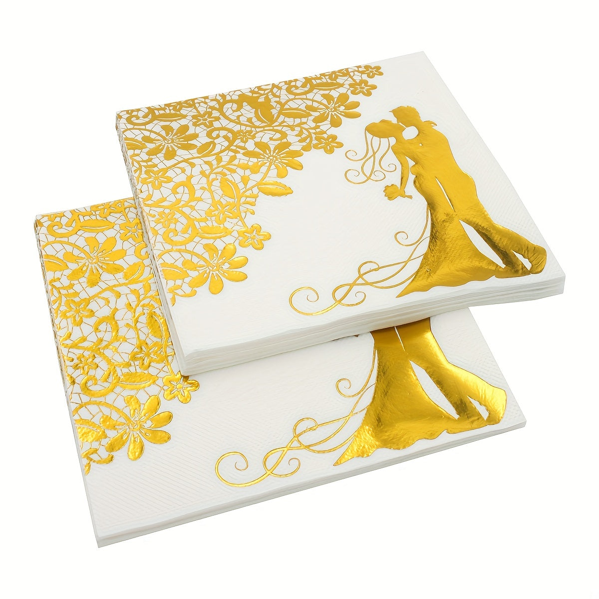 20pcs Bridal Wedding Bronzing Printing Disposable Napkin 33 02cmx33 02cm