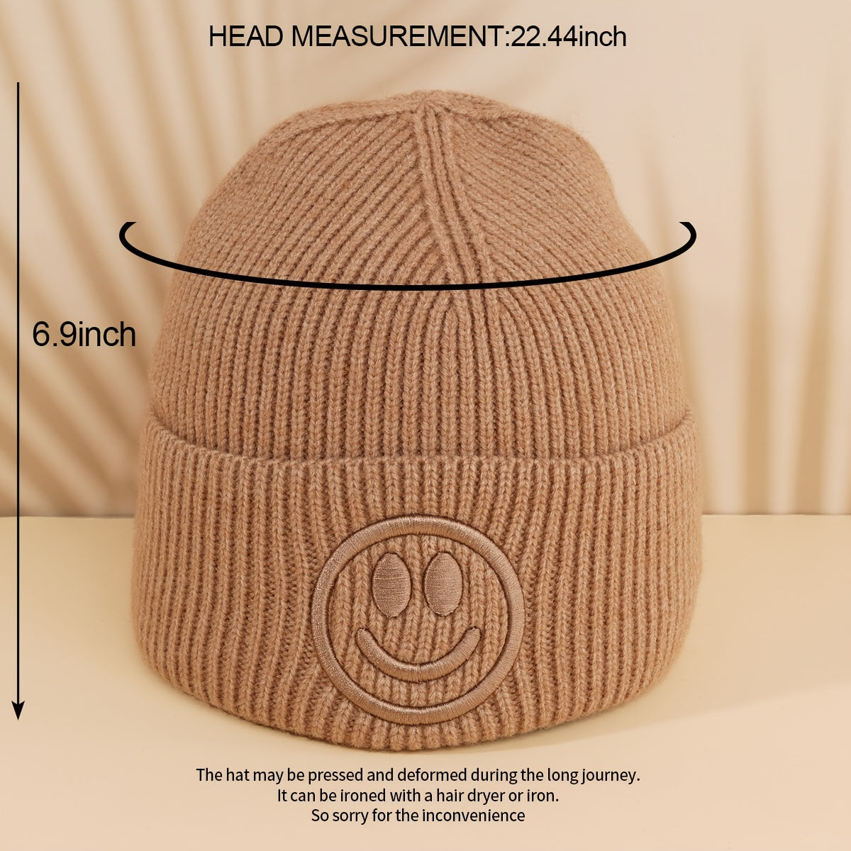 Casual Knitted Smiling Face Hat for Women