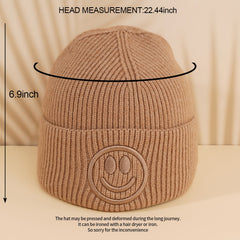 Casual Knitted Smiling Face Hat for Women