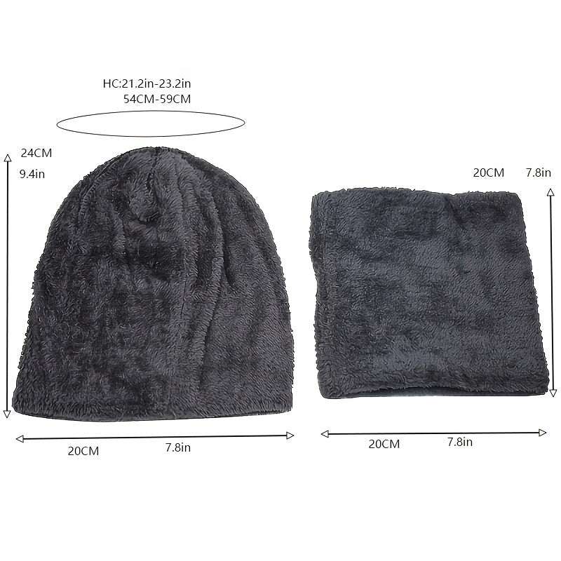 Winter Street Style Knitted Hat Scarf Cap