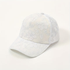 Vintage Flower Embroidery Baseball Cap Hot Stamping Solid Sun Hat Adjustable Dad