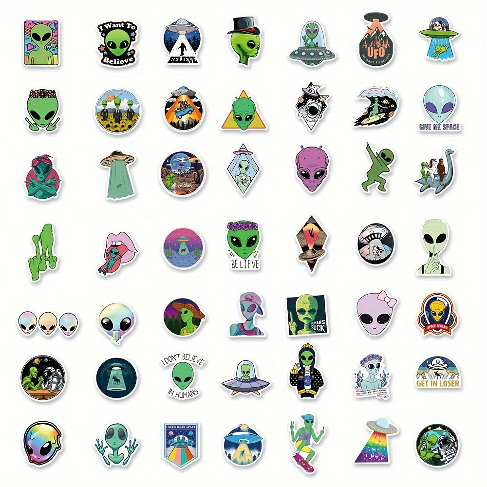 100pcs Alien Stickers Vinyl Waterproof Stickers Decals Scrapbook