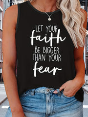 Art Letter Print Tank Top Women's Plus