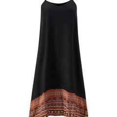 Ethnic Print Splicing Dress Boho Summer Dress Women's Clothing