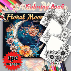 Moon & Flower Coloring Book for Adults Deluxe Upgrade Edition