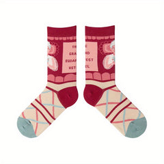 Illustration Print Socks Funny Mid Tube Women's Stockings