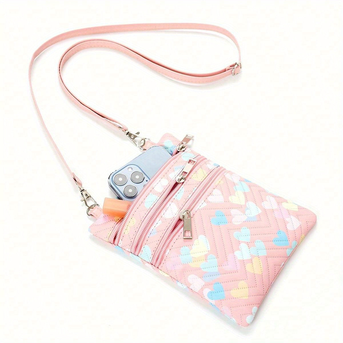 Girls Mini Quilted Crossbody Bag Waterproof Shoulder Bag Coin Purse Wallet