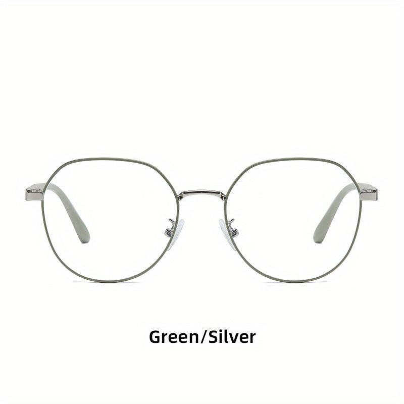 Metal Round Frame Light Blocking Glasses Spectacles Lens
