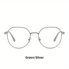Metal Round Frame Light Blocking Glasses Spectacles Lens