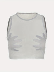 Y2K Sheer Tank Top Sexy Crew Neck Sleeveless Summer Tank Top Women's Clothing