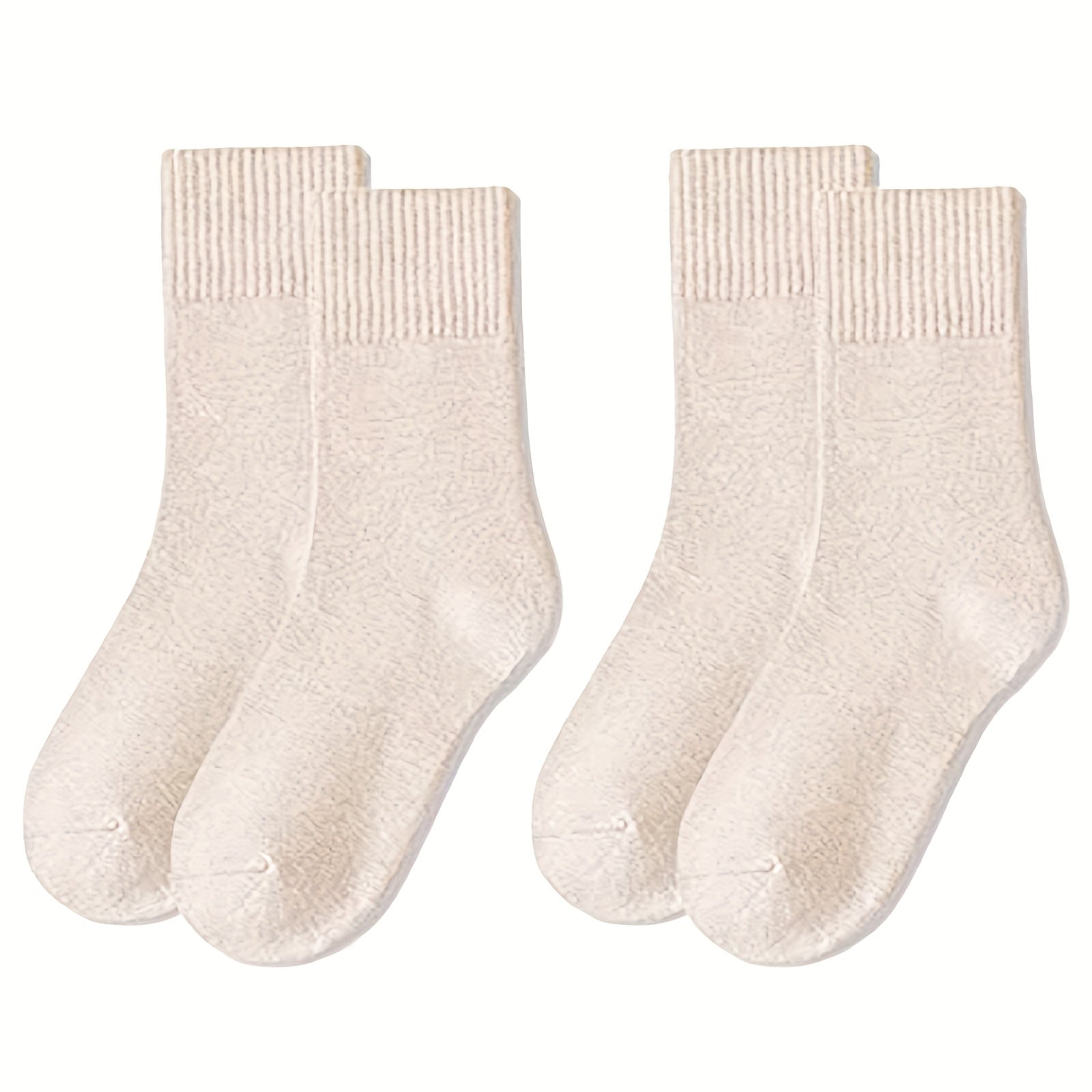 4 Pairs Women's Thickened Warm Fleece Cotton Socks