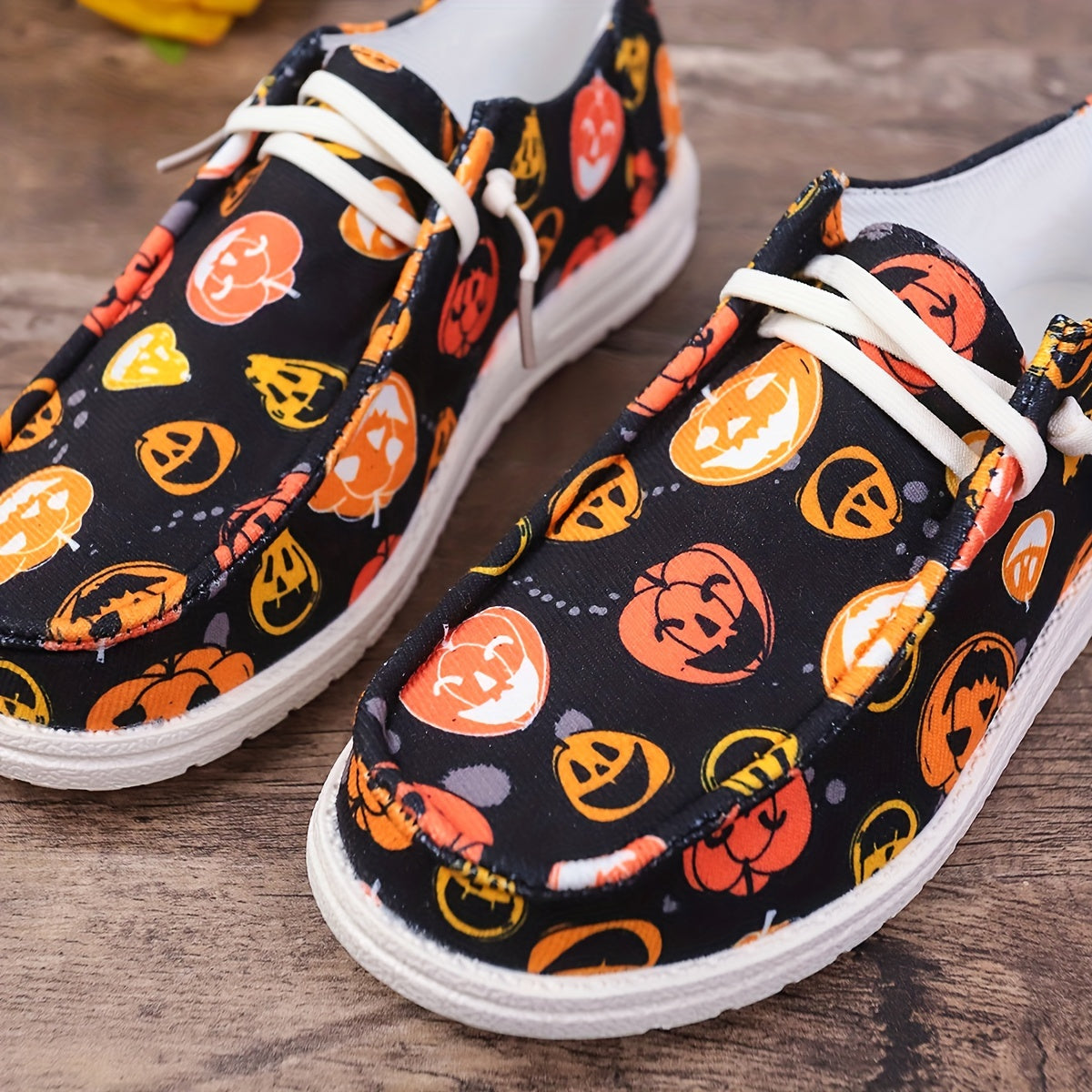 Scary Pumpkin Pattern Loafers Shoes - Halloween Style