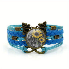 Vintage Butterfly Infinity Symbol Time Gemstone Bracelet