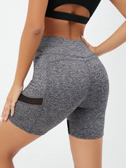 Women's Mesh Insert Sports Shorts for Cycling Yoga High Waist Butt Lifting