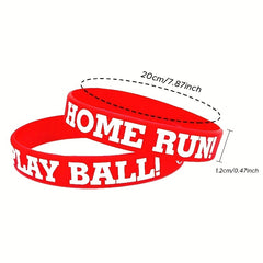 Baseball & Softball Silicone Bracelet - Home Run Play Ball Wristband