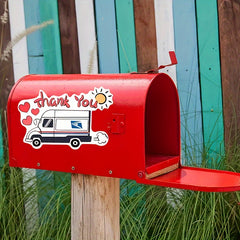 Thank You USPS Sticker For Mailbox Vinyl Expressing Love & Support, Mail Carrier
