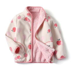 Baby Girls' Fruit Print Fleece Jacket Winter Coat