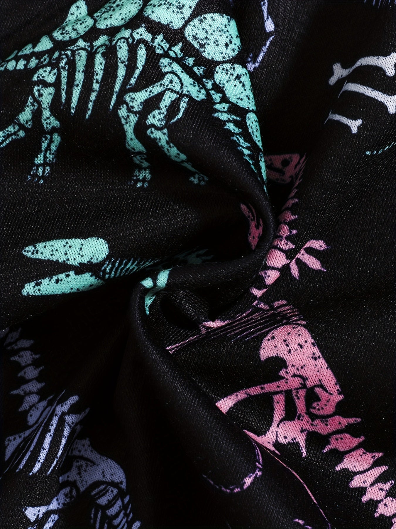 Luminous Dinosaur Print Boys Hoodie Zip Sweatshirt Pocket