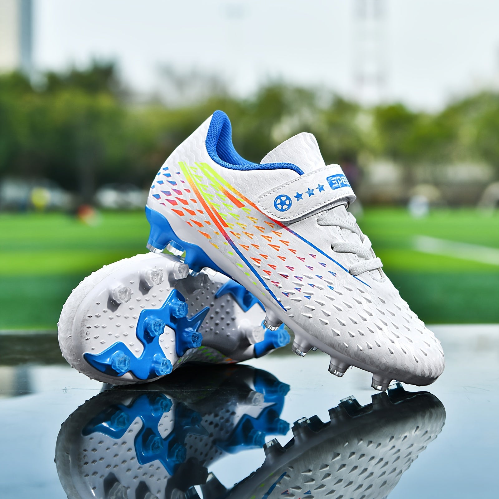 Boys' Non Slip Football Cleat with Spikes - Comfy Outdoor Soccer Shoes