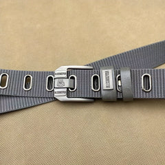 Men's Flat Hole Alloy Pin Buckle Nylon Belt