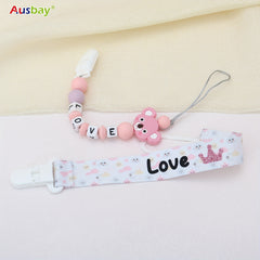 Personalized Baby Pacifier Clip Leash with Name - Ideal Gift