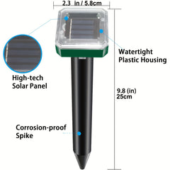 Solar Mole Repellent Stakes Waterproof & Ultrasonic
