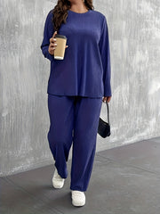 Ribbed Long Sleeve Top & Pants Set