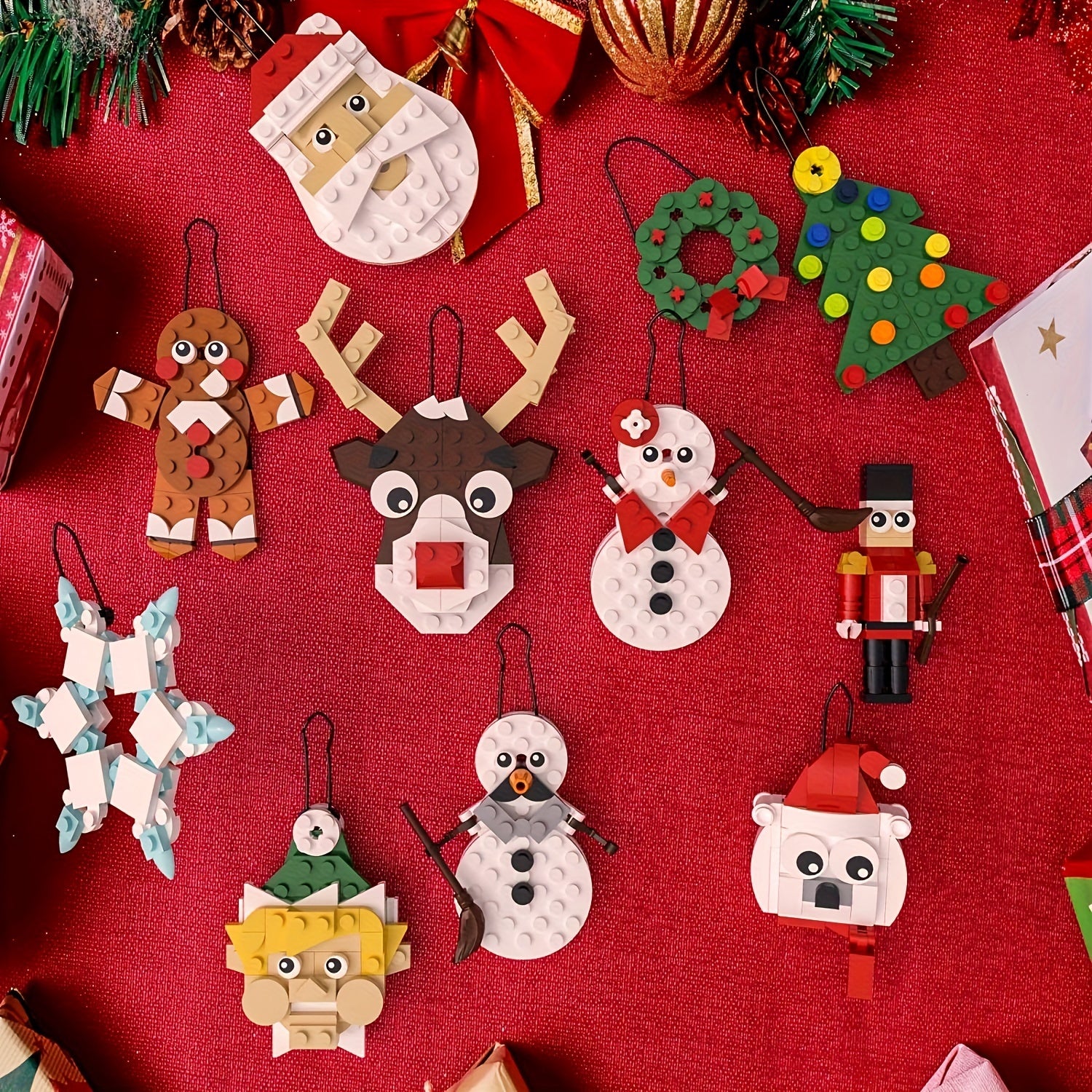 Christmas Ornaments Building Kit 11 in 1 Stocking Stuffers Decor Toys C