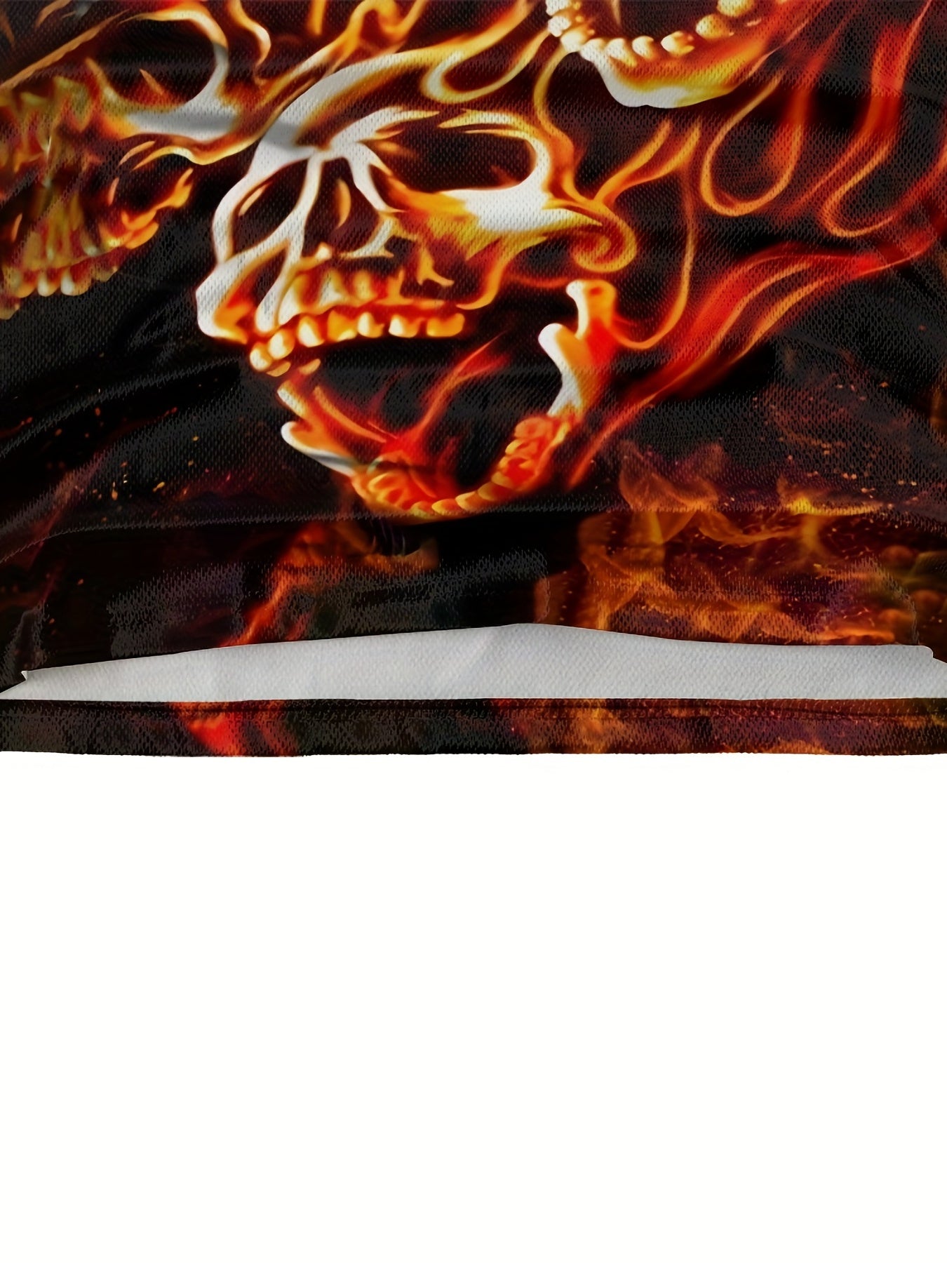 Men's Burning Skull 3D Graphic T Shirt Short Sleeve Tee for Summer