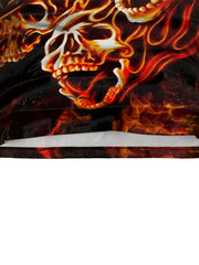 Men's Burning Skull 3D Graphic T Shirt Short Sleeve Tee for Summer