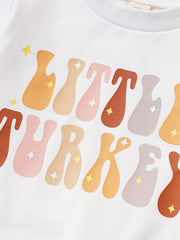 Baby Thanksgiving Little Turkey Sweatshirt T Shirt Kids Pullover Top
