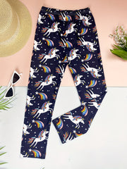 Unicorn Print Skinny Leggings For Girls