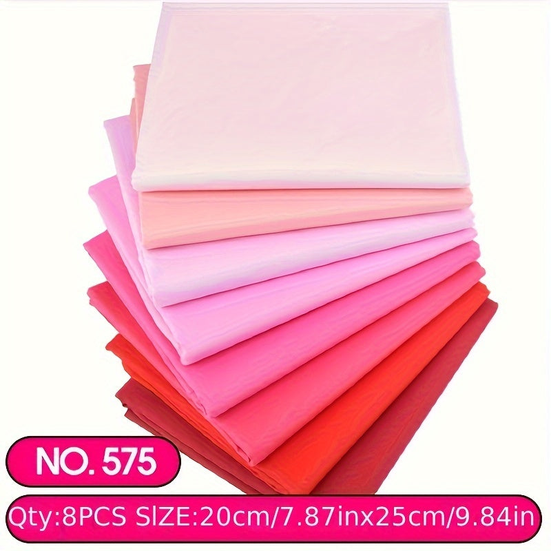 8pcs DIY Rainbow Cotton Fabric Solid Quilt Sewing Cloth Patch