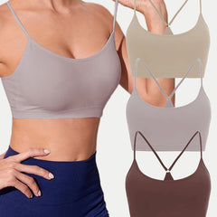 3 Pack Multicolor Support Cross Back Wirefree Removable Cups Yoga Sport Bra