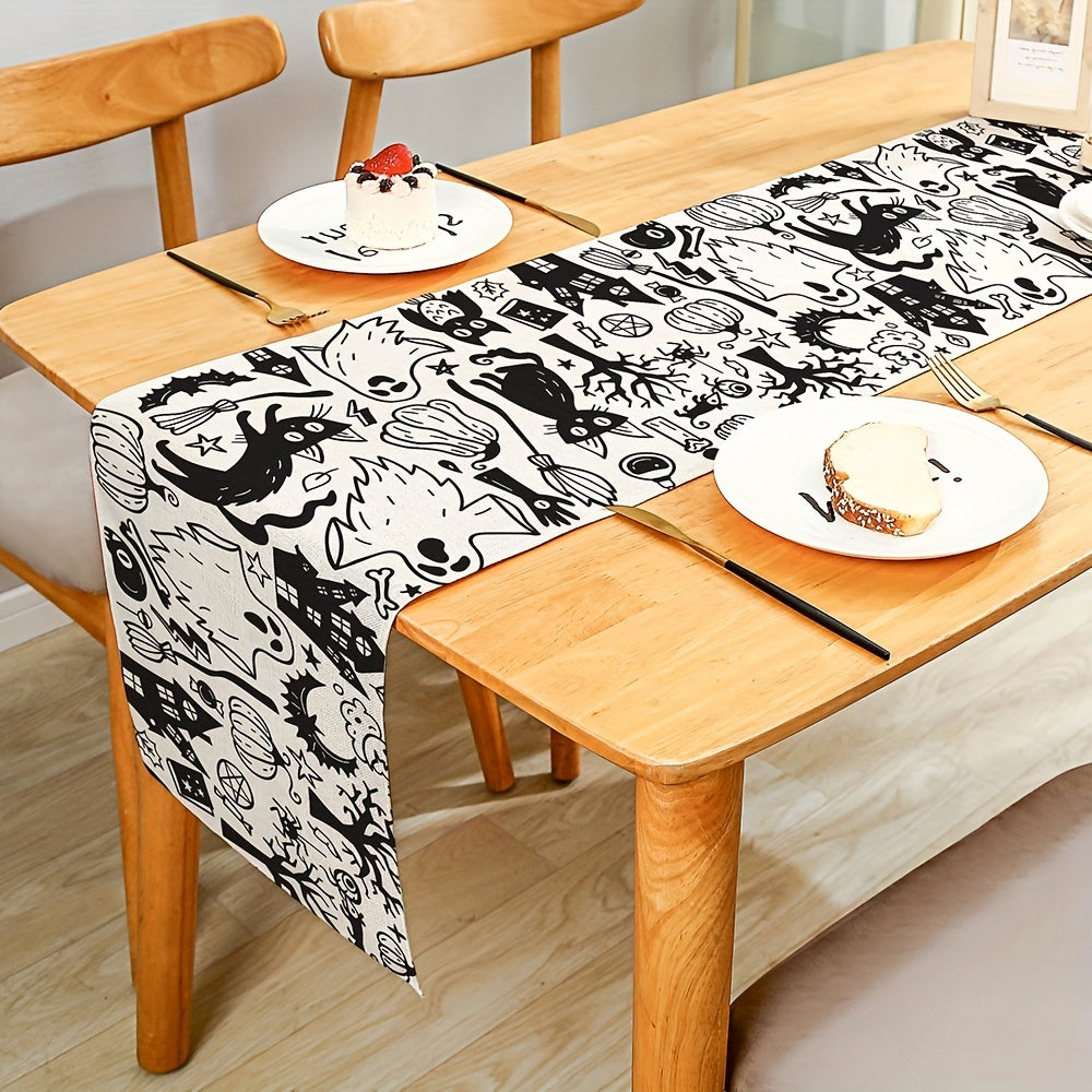 Halloween Table Runner Scary Holiday Dining Decor