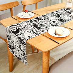 Halloween Table Runner Scary Holiday Dining Decor